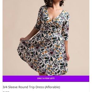 Last Chance-3/4 Sleeve Round Trip Dress